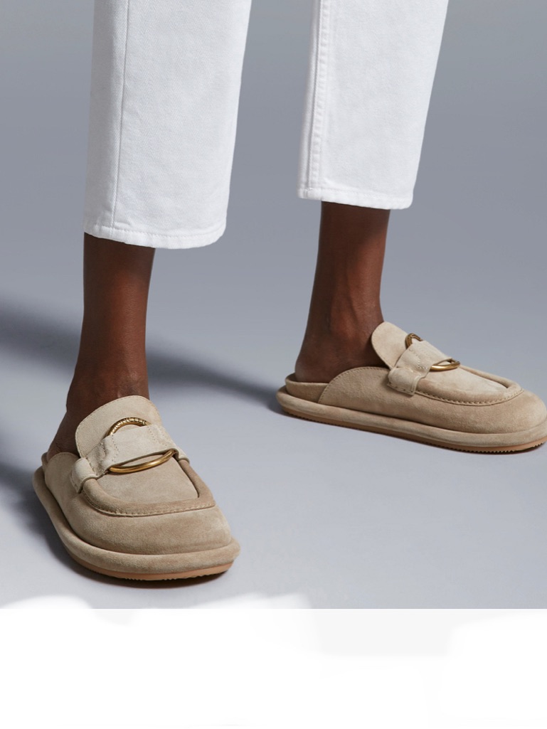 Moncler Bell Suede Mules Size 38/8 No Box